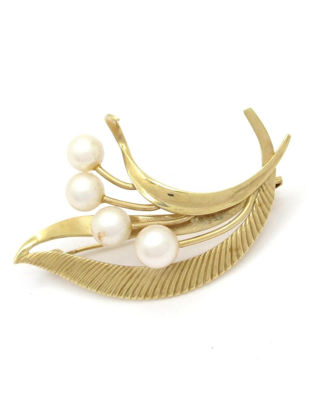Mikimoto K14Yg White 14K Yellow Gold #376218M15B